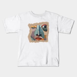 Cubist Abstract Face Kids T-Shirt